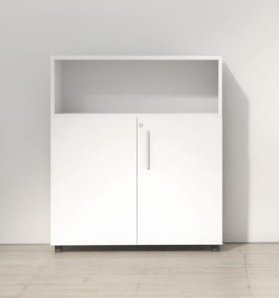 ARMARIO MONOCOLOR CON PUERTAS BAJAS 90  x 45 x 103 BLANCO