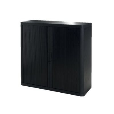 ARMARIO CON PUERTAS VERTICALES 105X120X45 NEGRO
