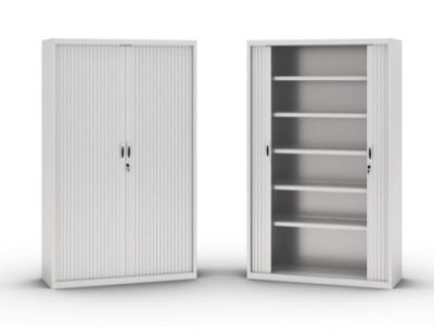 ARMARIO METALICO CON PUERTAS VERTICALES  1980 x 1200 x 450 BLANCO