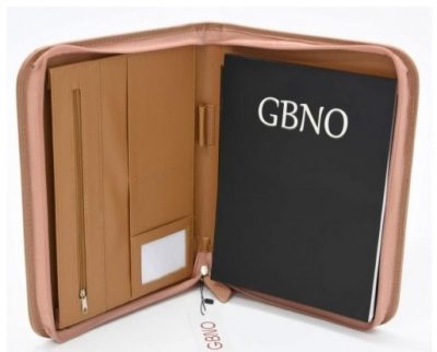 CARTERA COMERCIAL A4 CREMALLERA CON BLOC DE NOTAS MELOCOTÓN