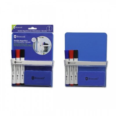 BOLSILLO MAGNETICO CON 3 ROTULADORES +  BORRADOR