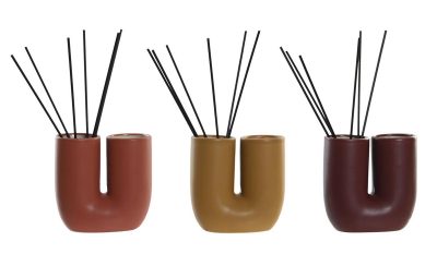 AMBIENTADOR CERAMICA DE 100ML EN MOSTAZA, TERRACOTA Y MARRÓN