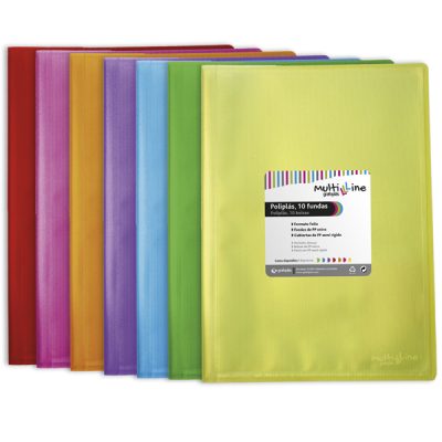 GRAFOPLÁS CARPETA Fº 10 FUNDAS MULTILINE NARANJA 14317