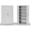 ARMARIO METÁLICO CON PUERTAS PERSIANA VERTICAL BLANCO, MEDIDAS 2200x1200x450 mm INCLUYE 5 ESTANTES - Imagen 2
