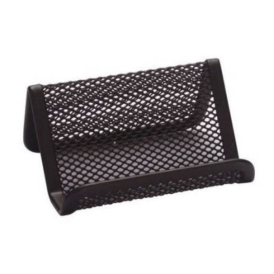 PORTATARJETAS METAL REJILLA NEGRO LIDERPAPEL