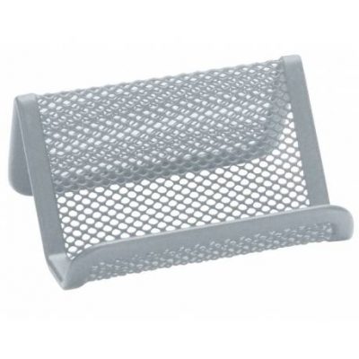 PORTA TARJETAS METAL REJILLA PLATEADO LIDER PAPEL